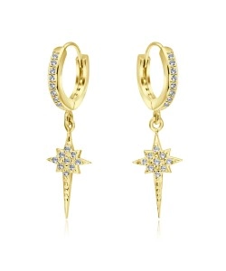 Sparkly with CZ Silver Huggies Earring HO-1636-GP
